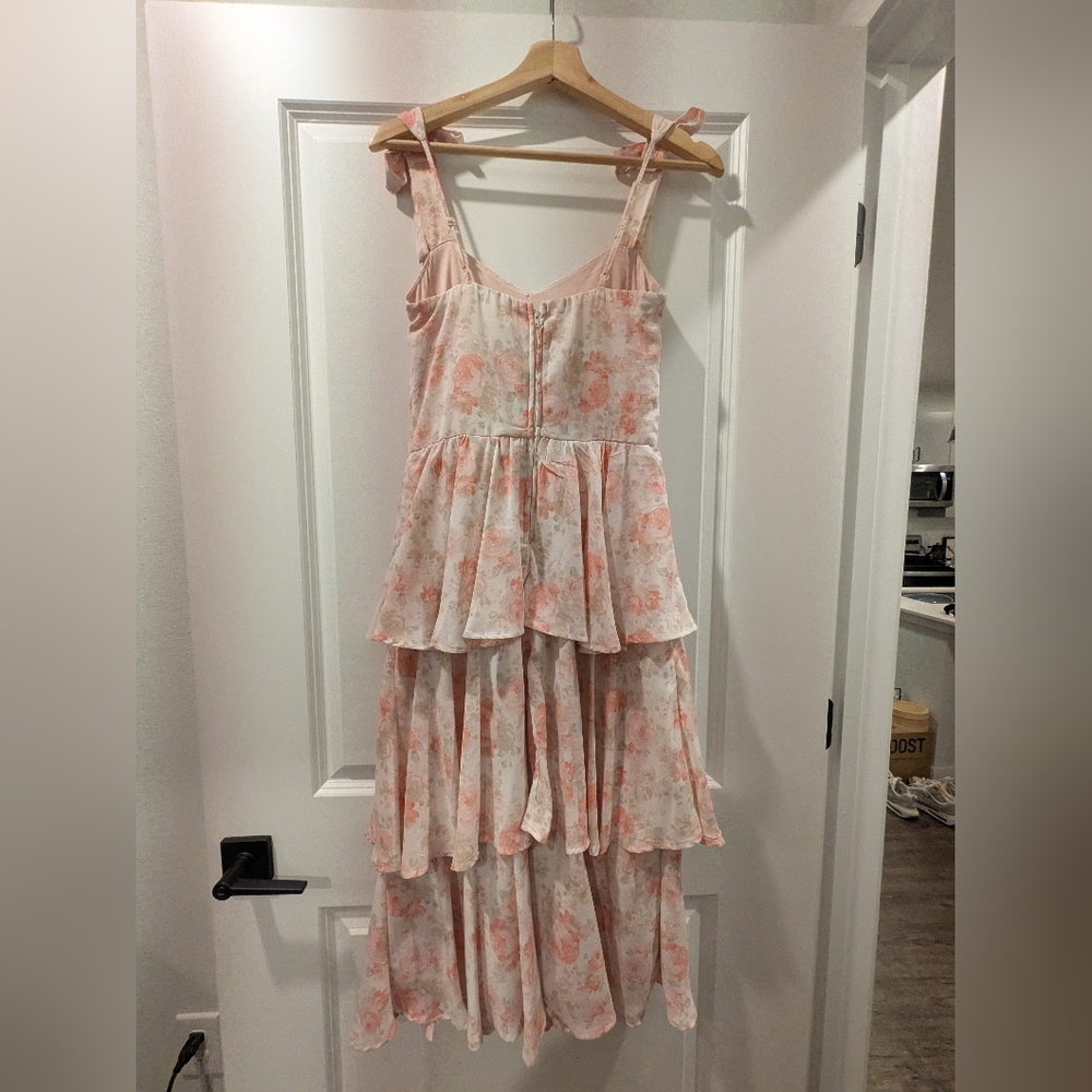 Altar'd State Blush Floral Tiered Dress - Picture 3 of 6